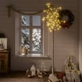 vidaXL Plastgran 200 LED 2,2 m pil varmvitt ljus inomhus/utomhus Vit