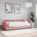 vidaXL Dagbädd med madrass rosa 100x200 cm sammet Rosa