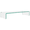 Miniatyrbild 2 av 6: vidaXL TV-bord klarglas 80x30x13 cm Transparent