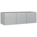 vidaXL Odlingslåda upphöjd galvaniserat stål 240x80x77 cm silver Silver