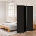 vidaXL Rumsavdelare 3 paneler 150 x 200 cm svart tyg art