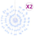 Miniatyrbild 2 av 10: vidaXL Julbelysning 2 st 140 LED kallvit 17 cm Cold white