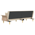 Miniatyrbild 6 av 10: vidaXL Bäddsoffa med armstöd gräddvit tyg Kräm