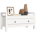 Miniatyrbild 8 av 10: vidaXL Skobänk vit 80x40x43cm massiv furu Vit