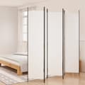 vidaXL Rumsavdelare 5 paneler vit 250x220 cm tyg Vit