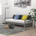 Miniatyrbild 2 av 8: vidaXL Dagbädd utdragbar grå massiv furu 2x(90x200) cm grå