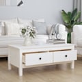 Miniatyrbild 3 av 9: vidaXL Soffbord vit 100x50x40 cm massiv furu Vit