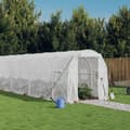 vidaXL Växthus med stålram vit 20 m² 10x2x2 m Vit
