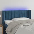 vidaXL Sänggavel LED mörkblå 103x16x78/88 cm sammet Blå
