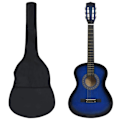 Miniatyrbild 1 av 10: vidaXL Gitarr för nybörjare 8 delar klassisk blå 3/4 36" Blå