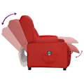Miniatyrbild 7 av 10: vidaXL Elektrisk reclinerfåtölj vinröd konstläder Röd
