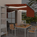 Miniatyrbild 1 av 9: vidaXL Automatisk markis m. vindsensor rullgardin LED 4x3m orange/brun Orange
