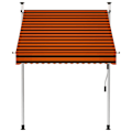 Miniatyrbild 2 av 7: vidaXL Markis manuellt infällbar 150 cm orange och brun multifärg