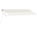 Miniatyrbild 6 av 10: vidaXL Automatisk markis med vindsensor & LED 450x350 cm gräddvit Creme