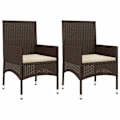 Miniatyrbild 6 av 9: vidaXL Loungegrupp för trädgården med dynor 4 delar konstrotting brun Brun