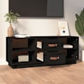 Miniatyrbild 2 av 10: vidaXL Tv-bänk svart 100 x 34 x 40 cm massiv furu Svart