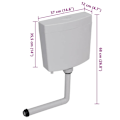 Miniatyrbild 7 av 7: vidaXL Cistern till toalett med botten inlopp 3/6 L grå grå