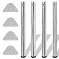 vidaXL 4 Justerbara raka bordsben i krom 710 mm Silver