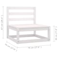 Miniatyrbild 9 av 10: vidaXL Loungegrupp med dynor 6 delar vit massiv furu Vit