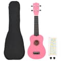vidaXL Sopranukulele med väska för barn sopran rosa 23