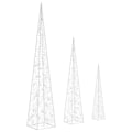 Miniatyrbild 5 av 8: vidaXL Ljuskoner LED set akryl flerfärgad 60/90/120 cm multifärg