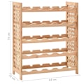 Miniatyrbild 8 av 9: vidaXL Vinställ för 25 flaskor massivt valnötsträ 63x25x73 cm Beige