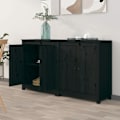 Miniatyrbild 8 av 8: vidaXL Skänkar 2 st svart 70x35x80 cm massiv furu Svart