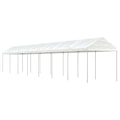 Miniatyrbild 1 av 6: vidaXL Paviljong med tak vit 15,61x2,28x2,69 m polyeten Vit