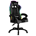 Miniatyrbild 2 av 10: vidaXL Gamingstol med RGB LED-lampor grå och svart konstläder multifärg