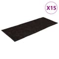 vidaXL Trappmattor självhäftande 15 st 60x25 cm bruna rektangulära Brun