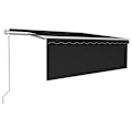 Miniatyrbild 2 av 10: vidaXL Automatisk markis vindsensor rullgardin LED 4,5x3m antracit Antracit