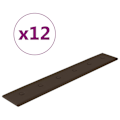 Miniatyrbild 1 av 8: vidaXL Väggpaneler 12 st brun 90x15 cm konstläder 1,62 m² Brun