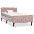 vidaXL Sängram rosa sammet 90x200 cm Rosa