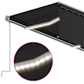 Miniatyrbild 5 av 10: vidaXL Automatiserad markis vindsensor rullgardin LED 3x2,5m antracit Antracit