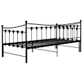 Miniatyrbild 10 av 10: vidaXL Utdragbar sängram bäddsoffa svart metall 90x200 cm Svart