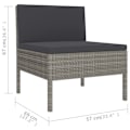 Miniatyrbild 5 av 6: vidaXL Loungeset med dynor 6 delar konstrotting grå grå