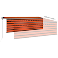 Miniatyrbild 4 av 9: vidaXL Automatisk markis m. vindsensor rullgardin LED 4x3m orange/brun Orange