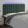 vidaXL Sänggavel LED mörkgrön 180x5x118/128 cm sammet Grön