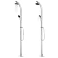 vidaXL Trädgårdsdusch med grått golv 220 cm aluminium Grå