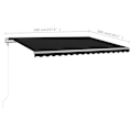 Miniatyrbild 10 av 10: vidaXL Markis med stolpar manuellt infällbar 4x3 m antracit Antracit