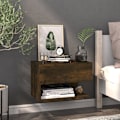 Miniatyrbild 3 av 9: vidaXL Väggmonterade sängbord 2 st rökfärgad ek Brun