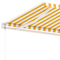 Miniatyrbild 7 av 10: vidaXL Automatisk markis med vindsensor & LED 400x300 cm gul/vit Gul
