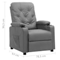 Miniatyrbild 8 av 8: vidaXL Reclinerfåtölj grå konstläder grå
