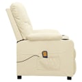 Miniatyrbild 4 av 10: vidaXL Massagefåtölj med uppresningshjälp gräddvit konstläder Creme
