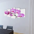 Miniatyrbild 2 av 3: vidaXL Uppsättning väggbonader på duk: orkidé 200 x 100 cm multifärg