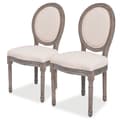 vidaXL Matstolar 2 st linnetyg Creme