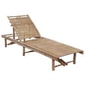 vidaXL Solsäng med dyna bambu Beige