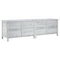 vidaXL Dynbox vit 198,5x50x56,5 cm massivt granträ Vit
