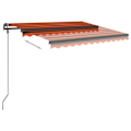 Miniatyrbild 4 av 10: vidaXL Markis med stolpar automatisk infällbar 3,5x2,5 m orange/brun Orange