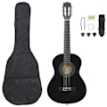 Miniatyrbild 1 av 10: vidaXL Klassisk gitarr för nybörjare 8 delar svart 1/2 34" Svart